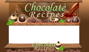 Product picture Chocolate Recipes PSD Minisite HTML Graphics Ready Made Web Template