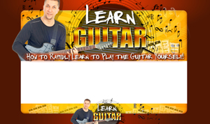 Product picture Learn Guitar PSD Minisite HTML Graphics Ready Made Web Template